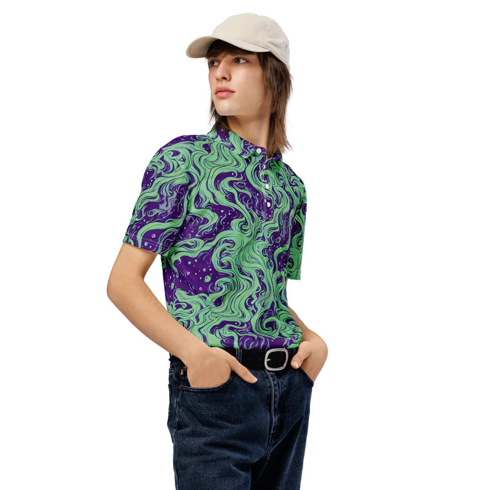 Amethyst Drift on Men's Slim Fit Polo Shirt — Right Front