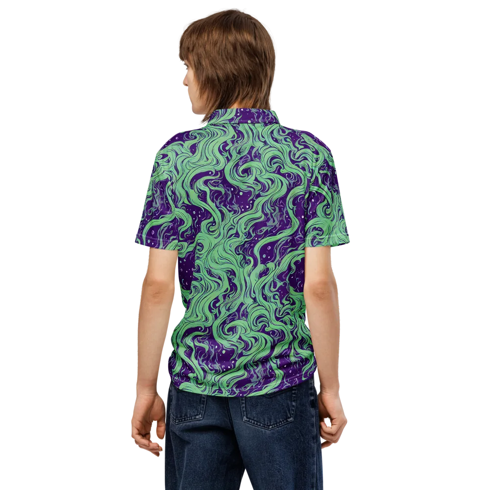 Amethyst Drift on Men's Slim Fit Polo Shirt — Back