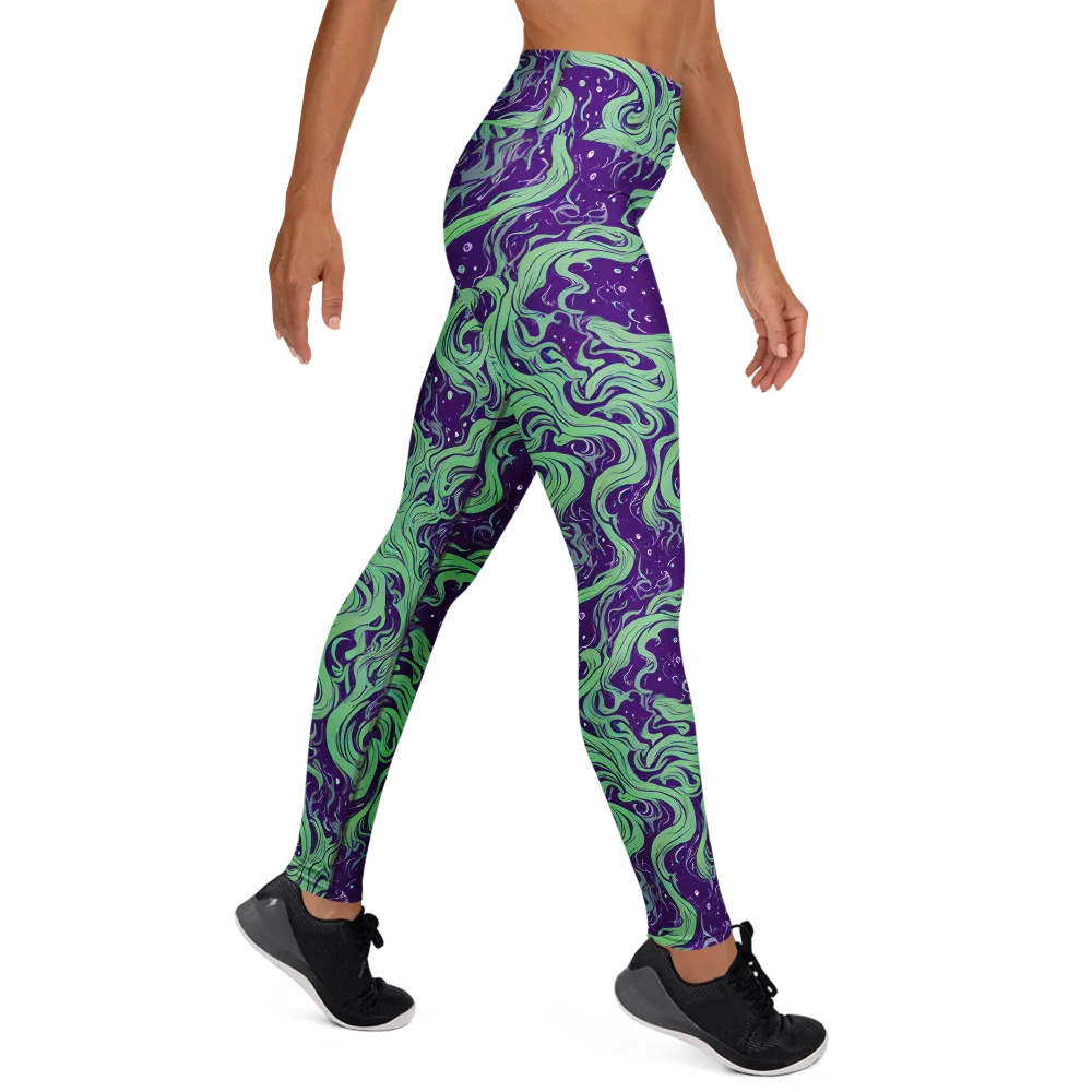 Amethyst Drift on Yoga Leggings — Right
