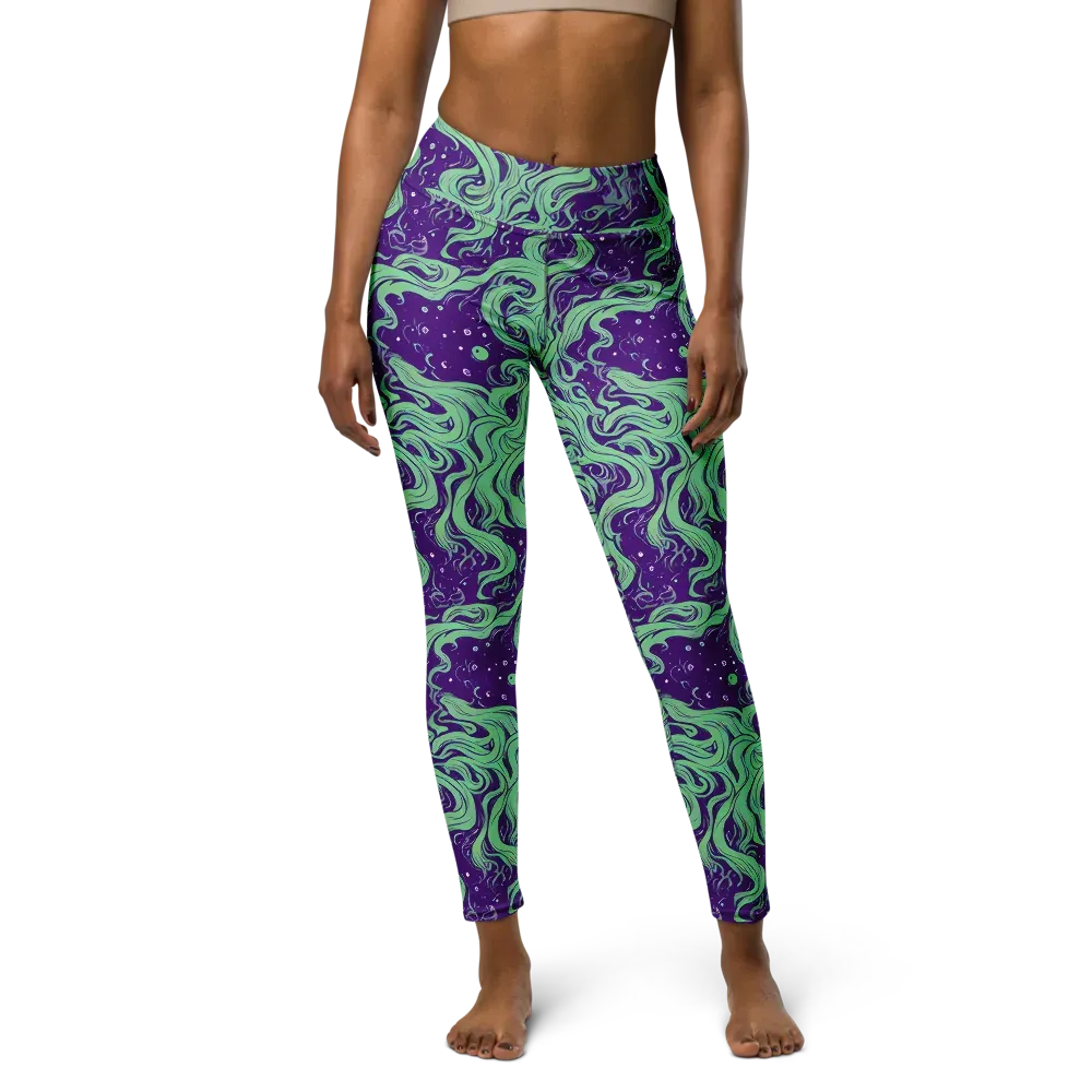 Amethyst Drift on Yoga Leggings — Front