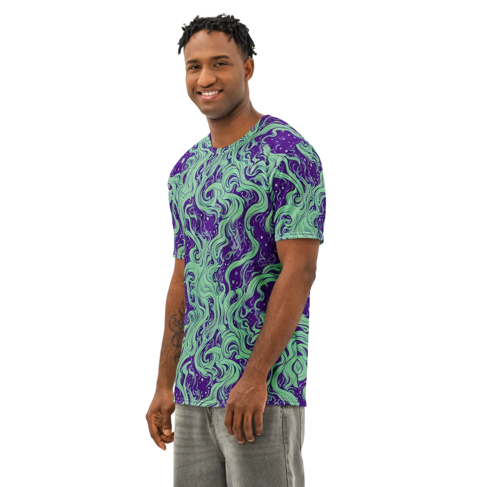 Amethyst Drift on Men's Cotton Crew Neck T-Shirt — Left Front