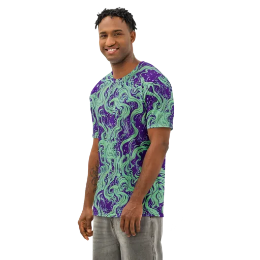 Amethyst Drift on a Men's Cotton Crew Neck T-Shirt