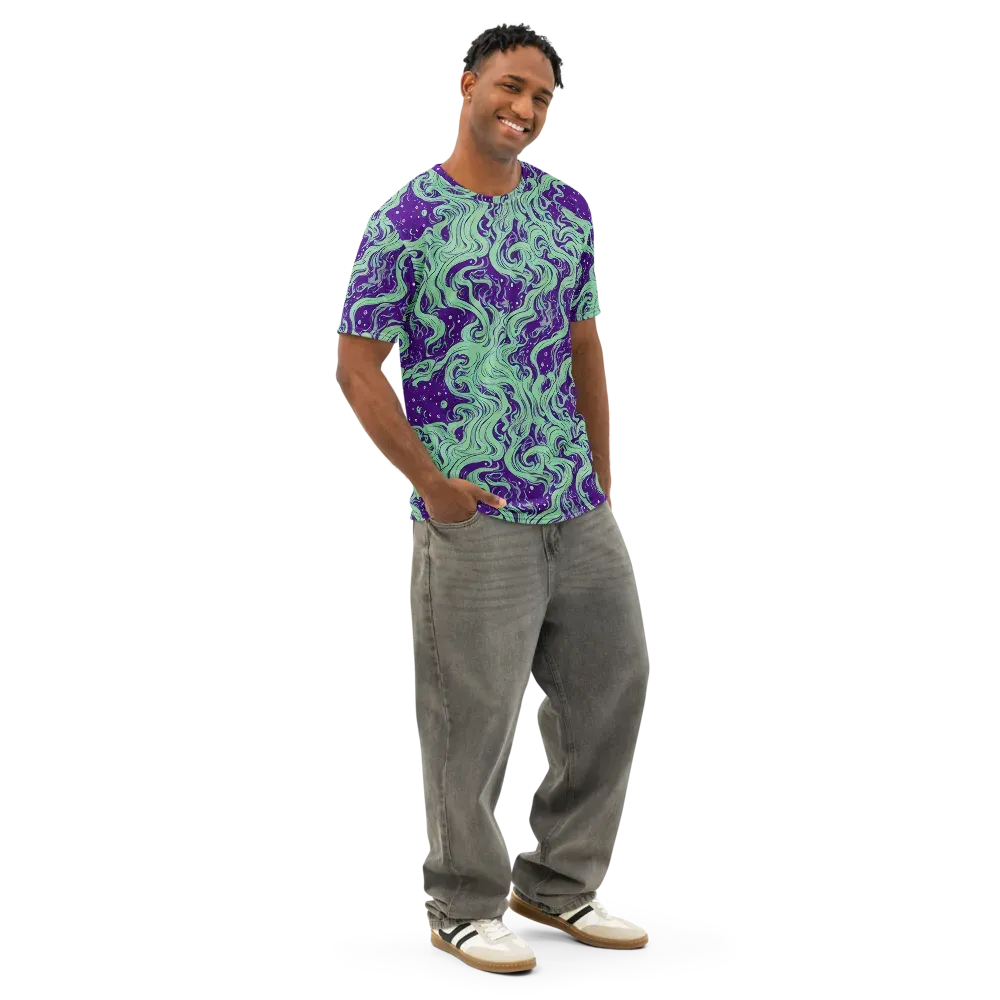 Amethyst Drift on Men's Cotton Crew Neck T-Shirt — Right Front