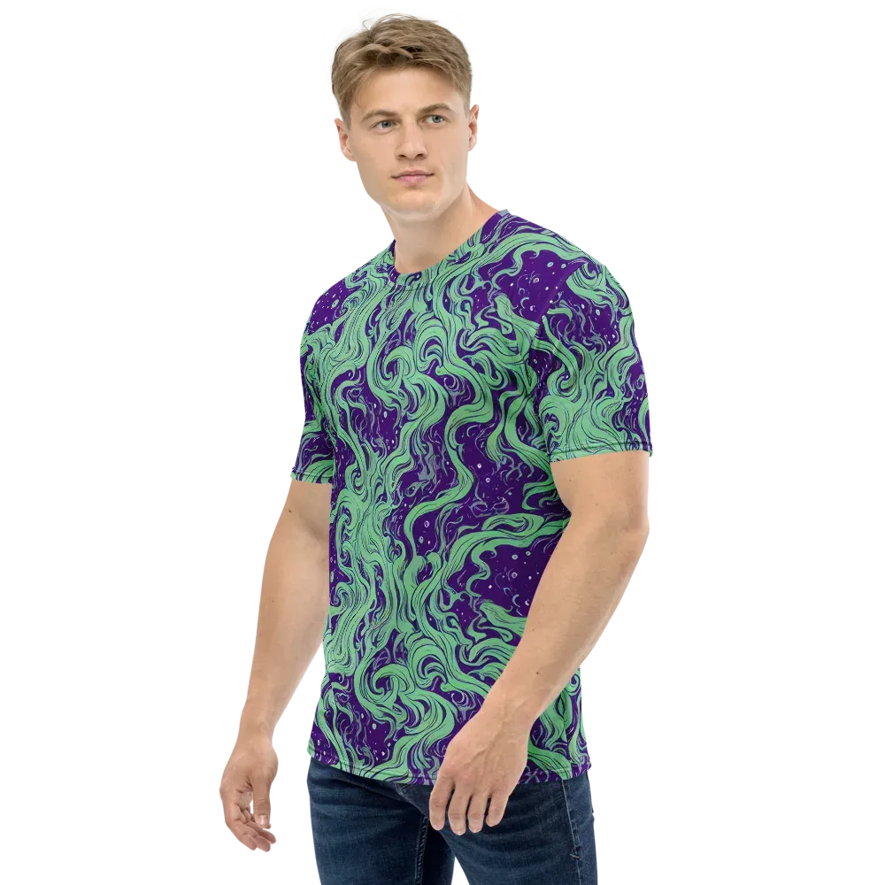 Amethyst Drift on Men's Crew Neck T-Shirt — Left
