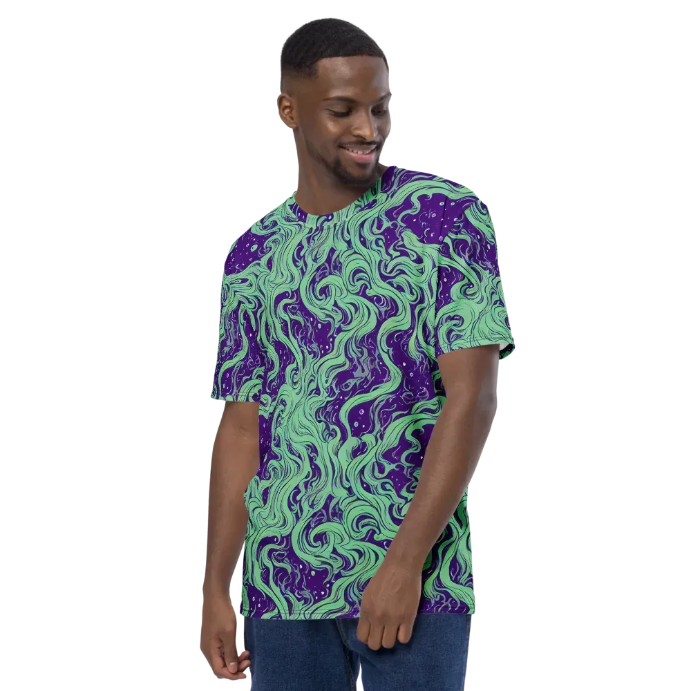 Amethyst Drift on Men's Crew Neck T-Shirt — Left