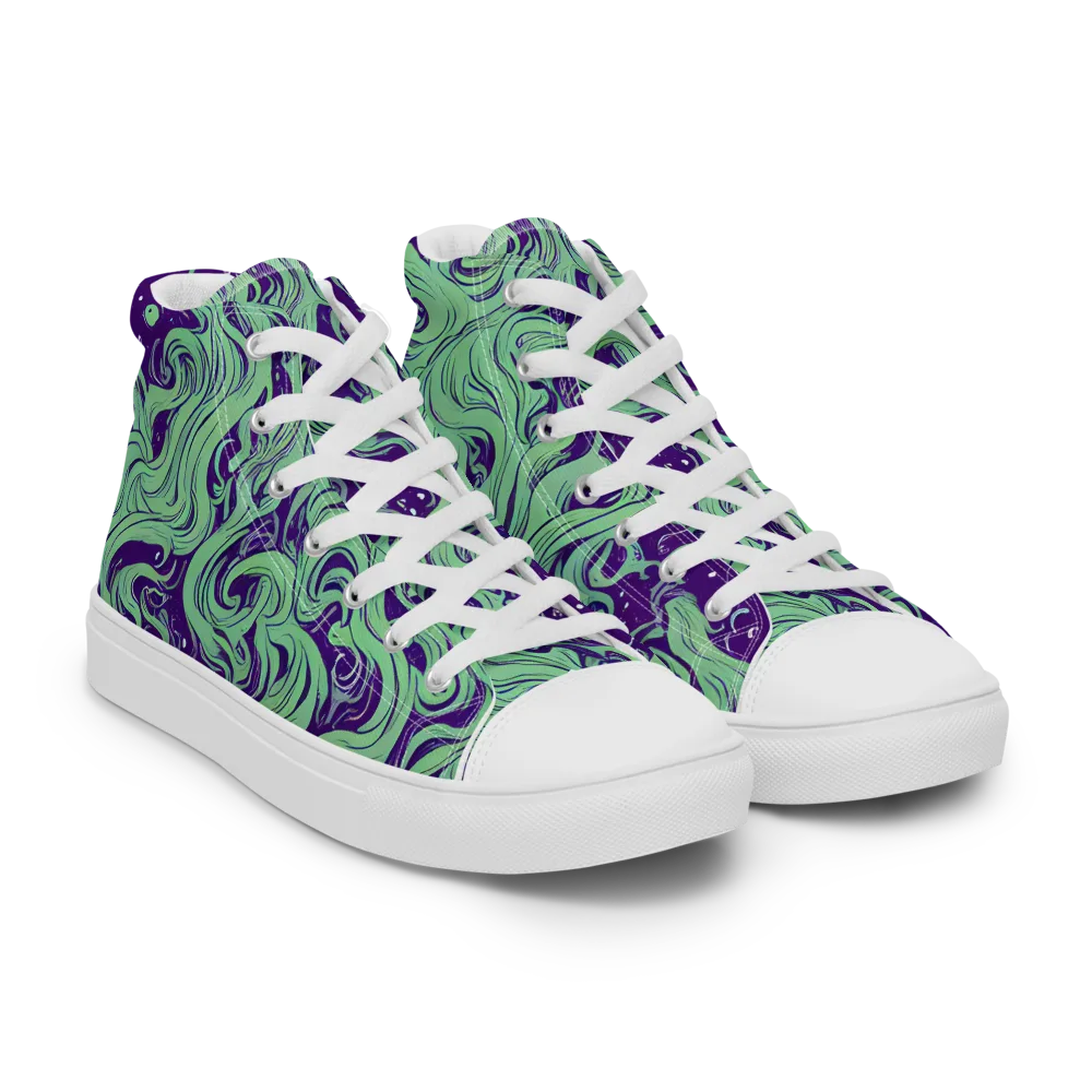Amethyst Drift on Men's High Top Canvas Shoes — Right Front