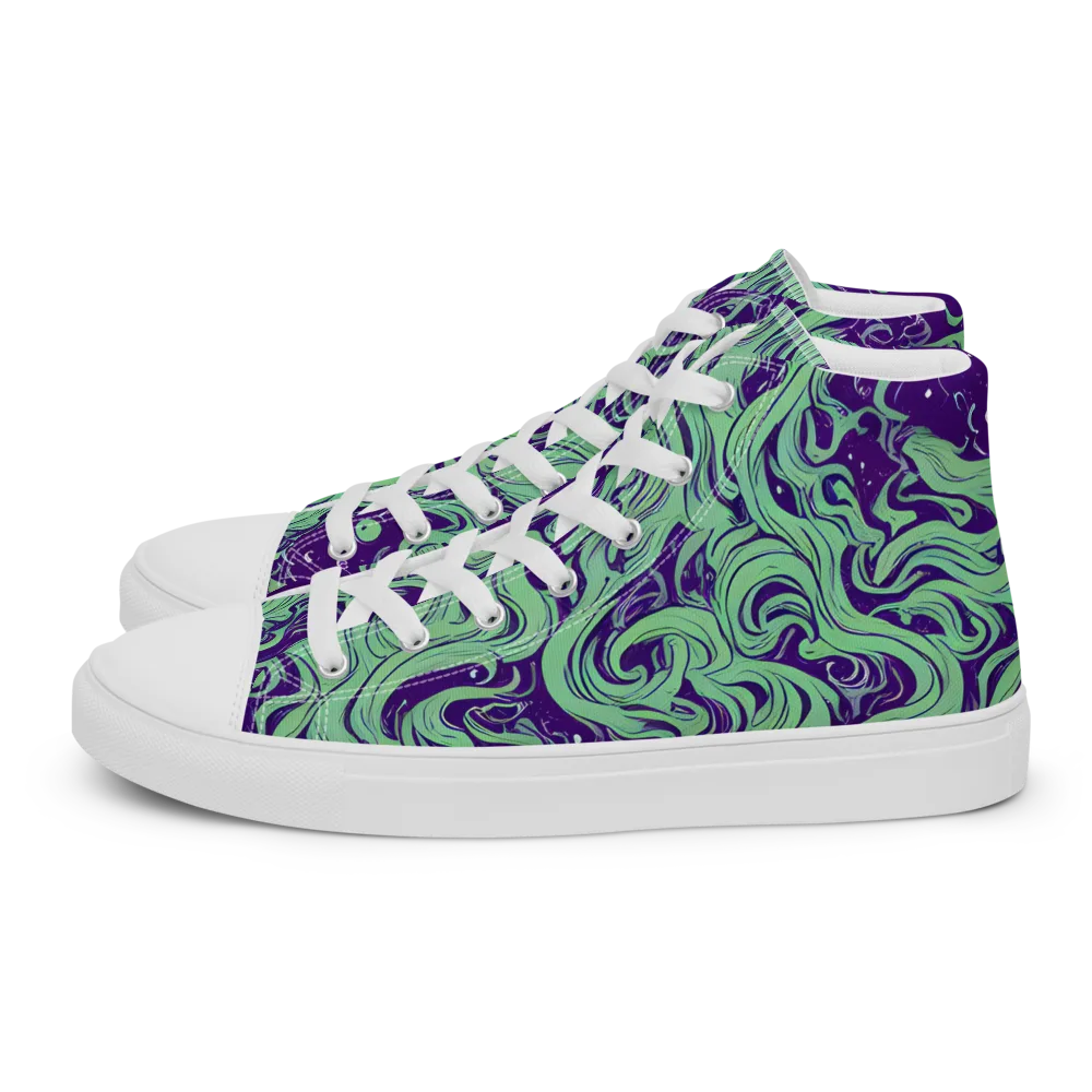 Amethyst Drift on Men's High Top Canvas Shoes — Left