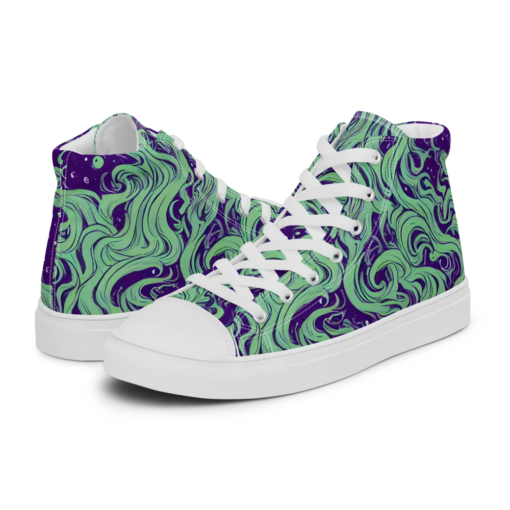 Amethyst Drift on Men's High Top Canvas Shoes — Left