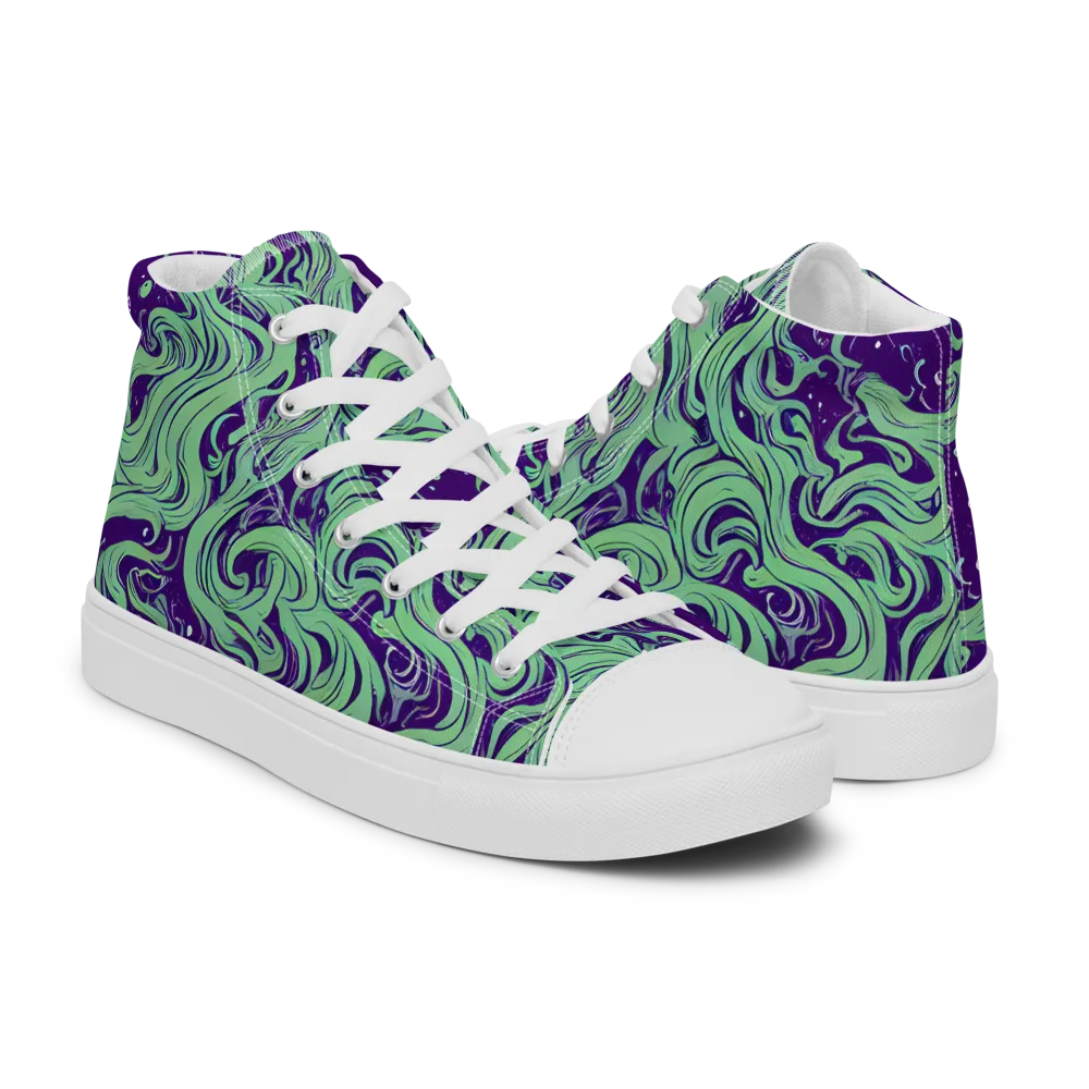 Amethyst Drift on Men's High Top Canvas Shoes — Right