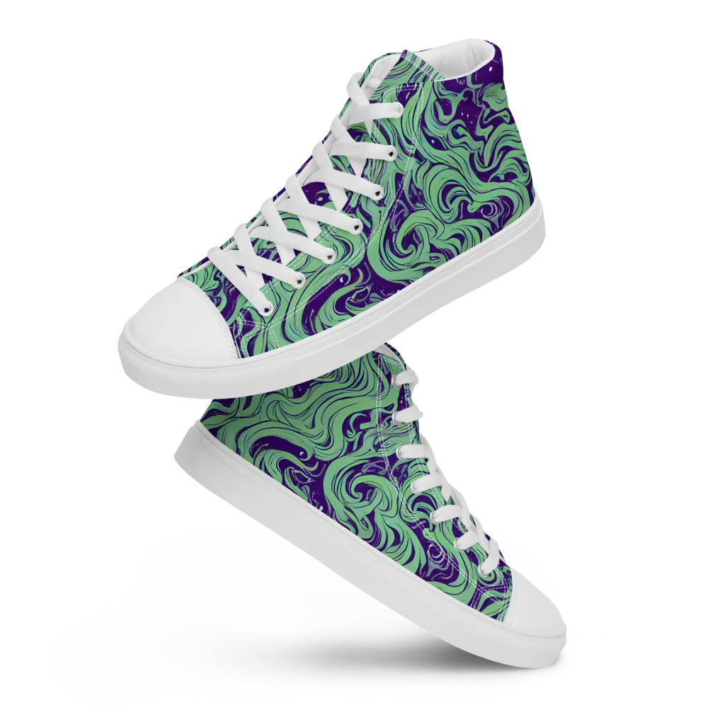 Amethyst Drift on Men's High Top Canvas Shoes — Front