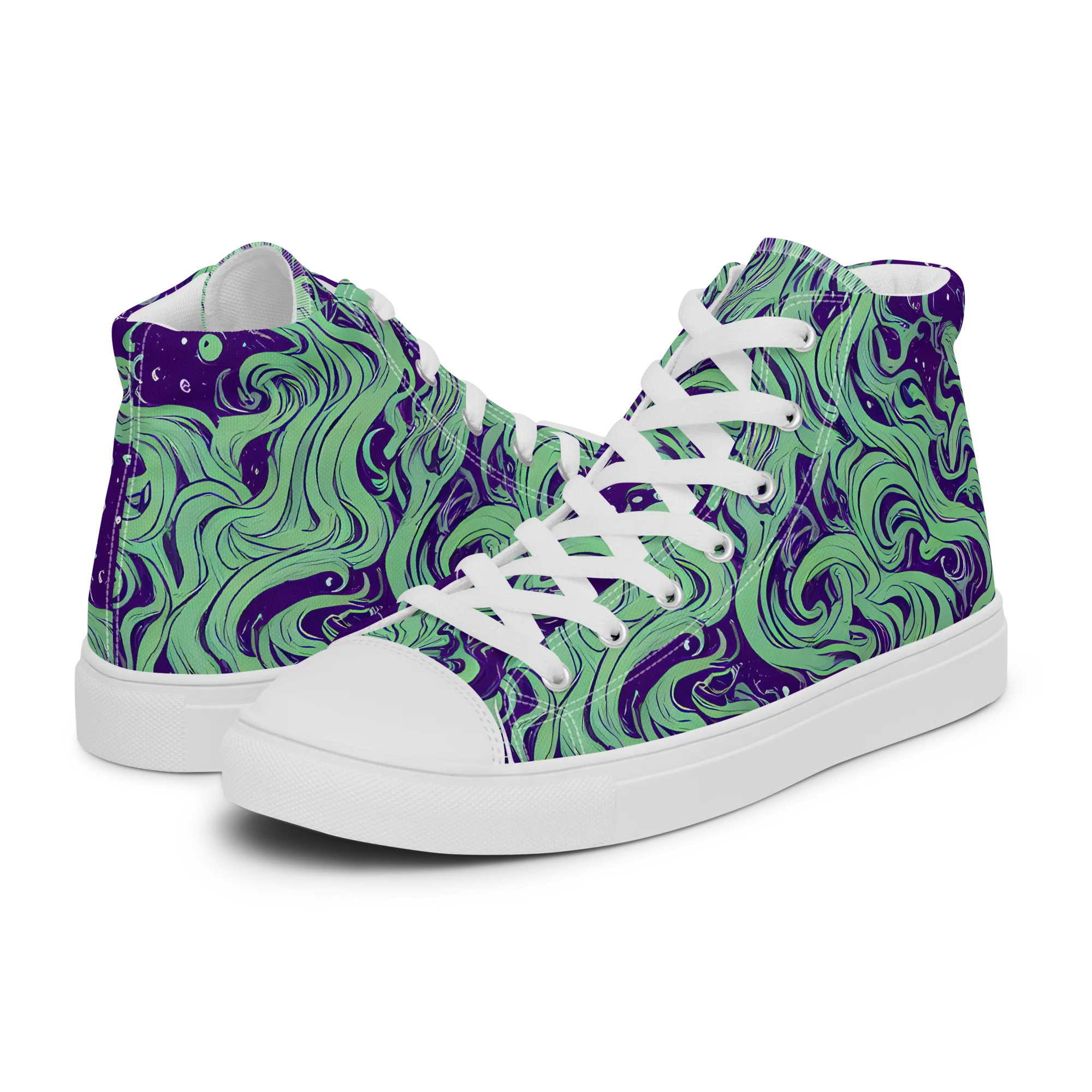 Amethyst Drift on Women's High Top Canvas Shoes — Left