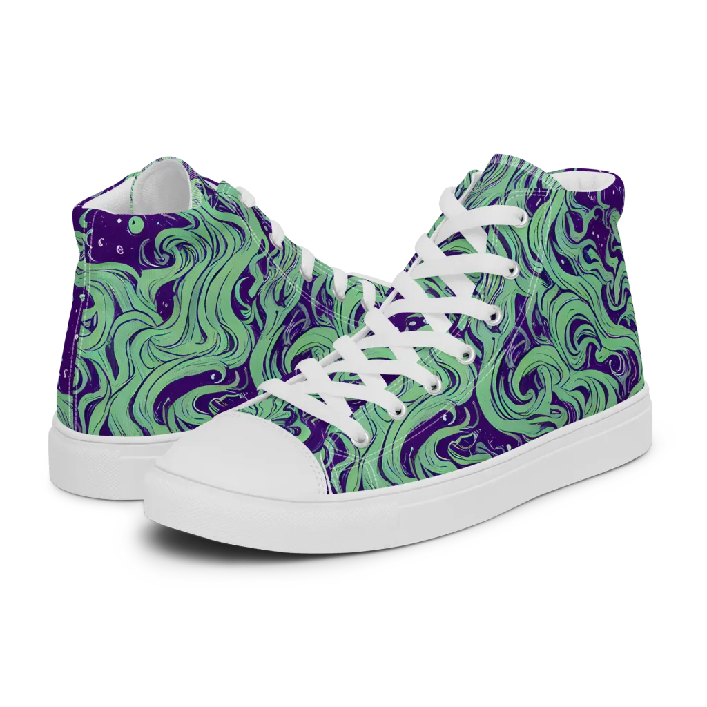 Amethyst Drift on Women's High Top Canvas Shoes — Left