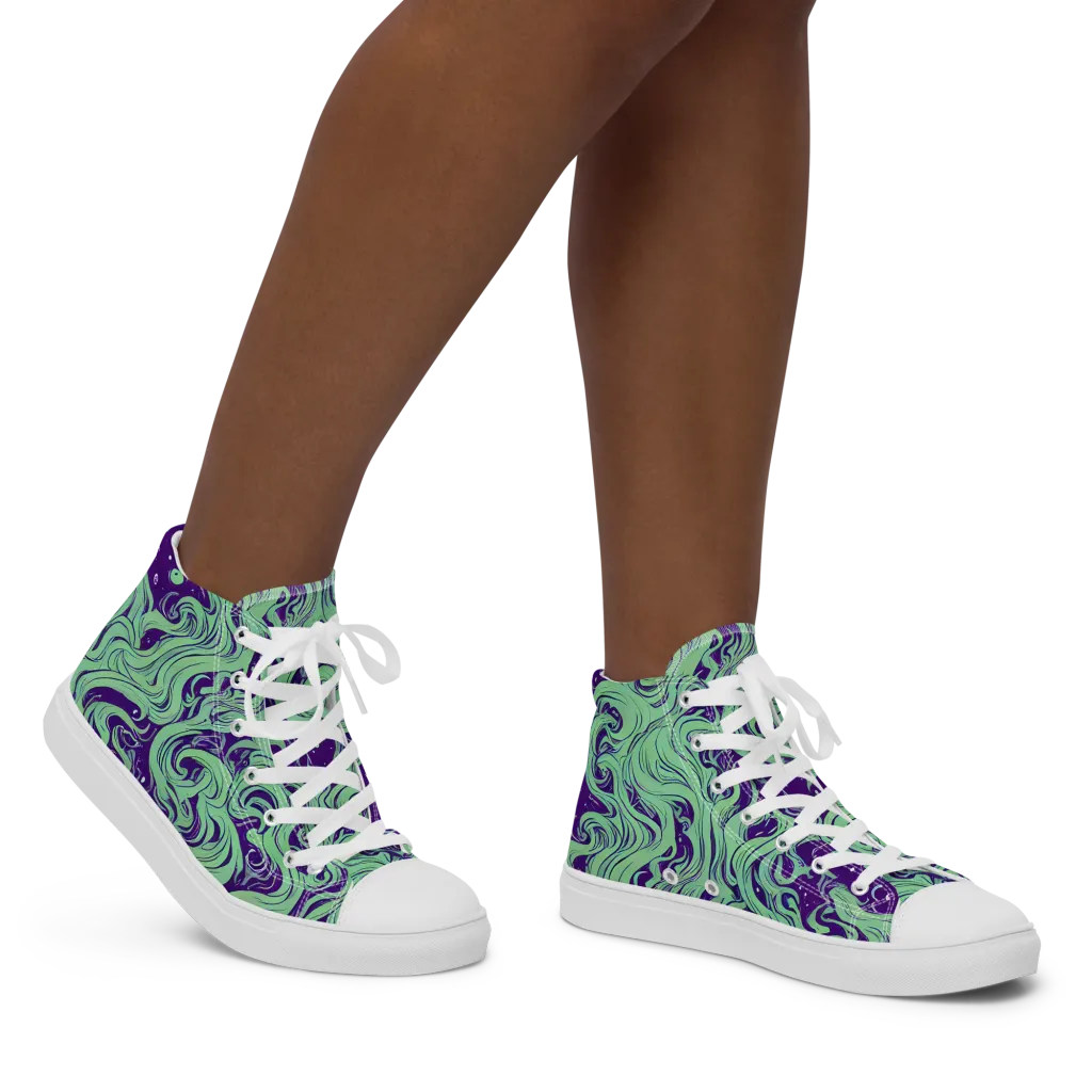 Amethyst Drift on Women's High Top Canvas Shoes — Right