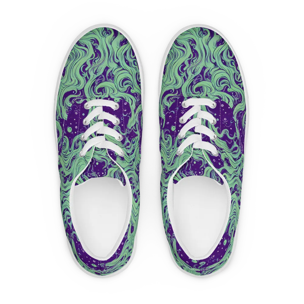 Amethyst Drift on Men's Lace-Up Canvas Shoes — Front