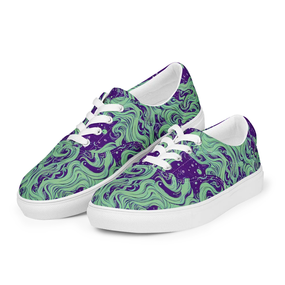 Amethyst Drift on Men's Lace-Up Canvas Shoes — Left Front