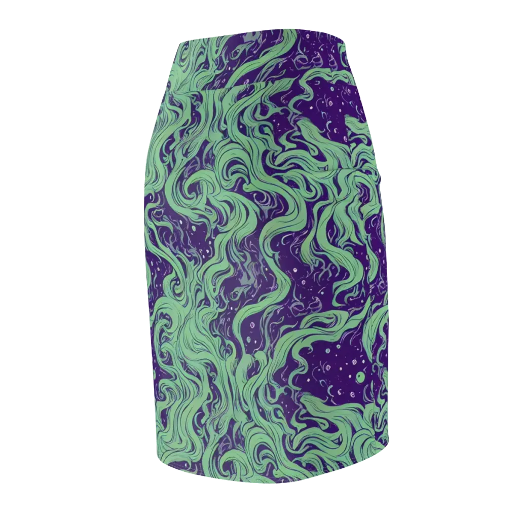 Amethyst Drift on Pencil Skirt — Back Side