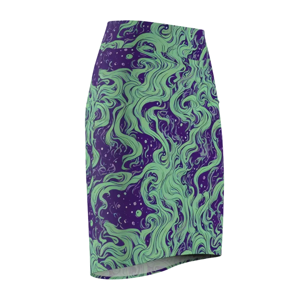 Amethyst Drift on Pencil Skirt — Front Side