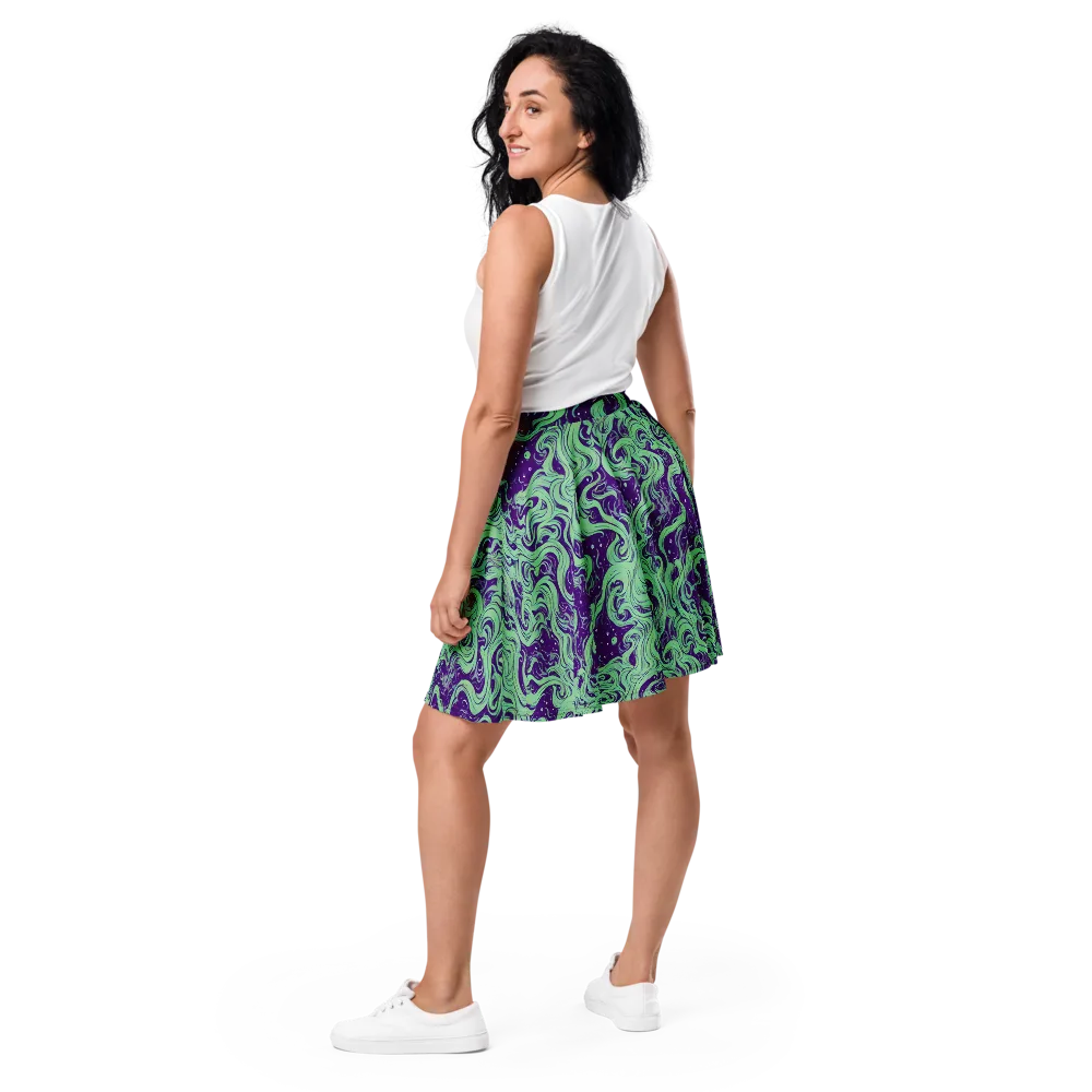 Amethyst Drift on Skater Skirt — Back