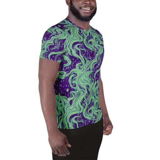 Amethyst Drift on a Men's Athletic T-Shirt