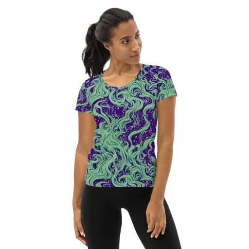 Amethyst Drift on a Women's Athletic T-Shirt