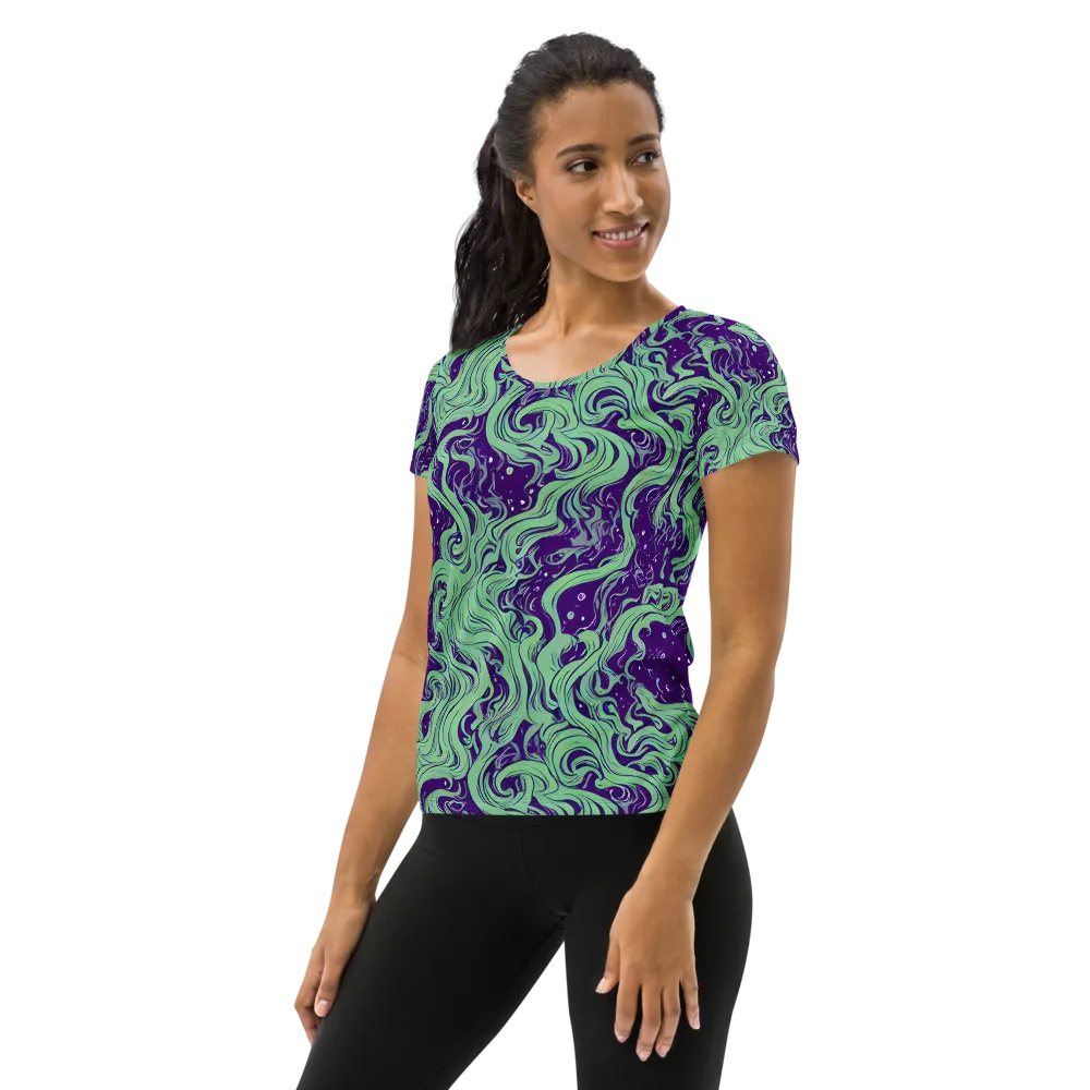 Amethyst Drift on Women's Athletic T-Shirt — Left