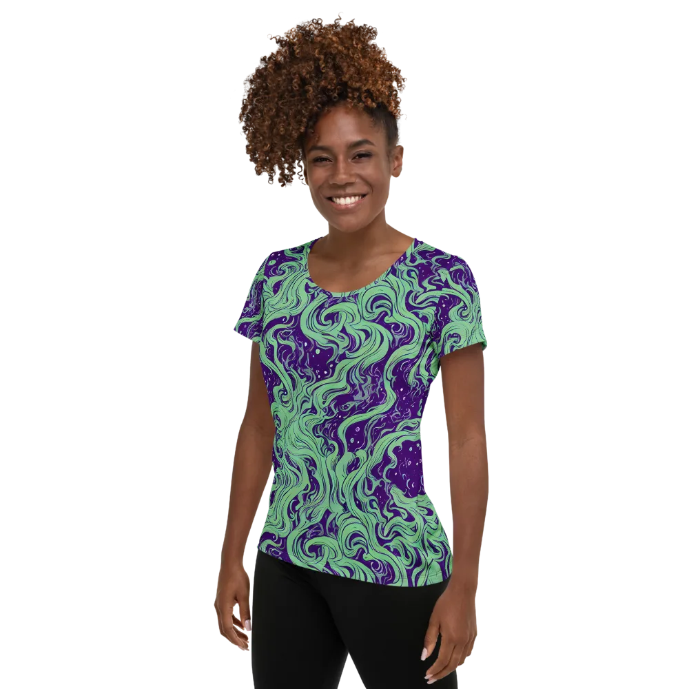 Amethyst Drift on Women's Athletic T-Shirt — Left