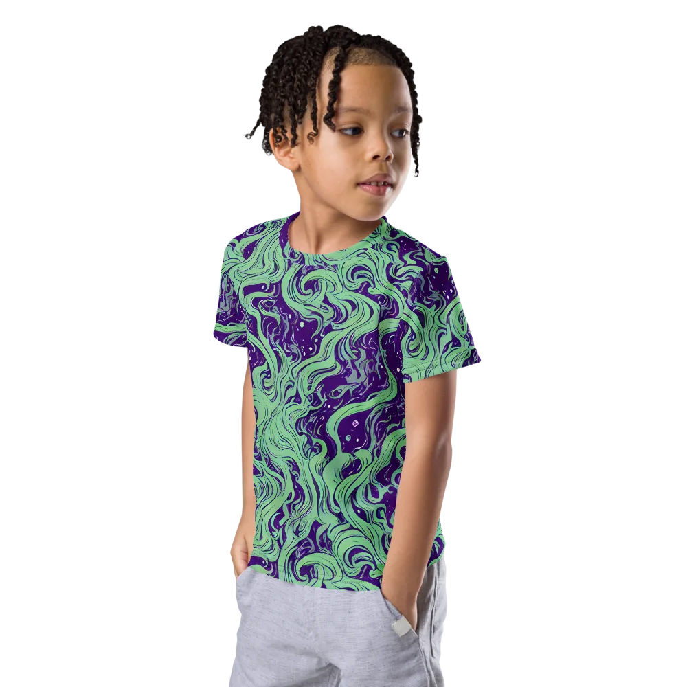 Amethyst Drift on Kids Crew Neck T-Shirt — Left Front