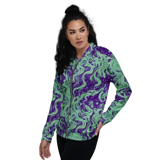 Amethyst Drift on a Bomber Jacket