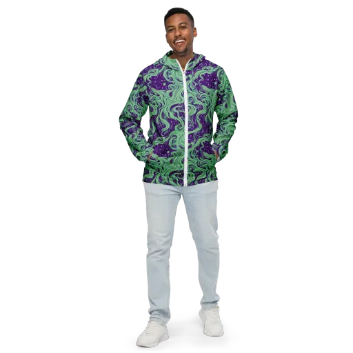 Amethyst Drift on a Men's Windbreaker