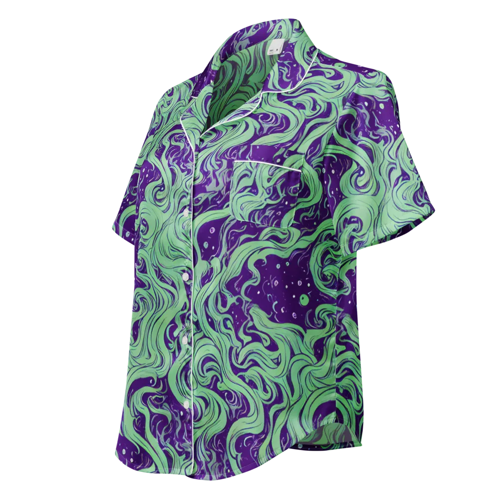 Amethyst Drift on Women's Short Sleeve Pajama Top — Left Front