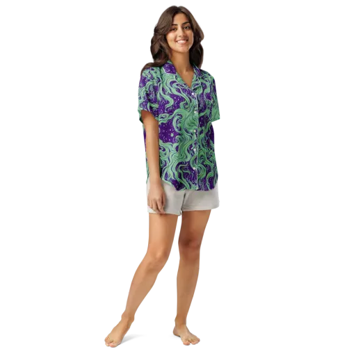 Amethyst Drift on a Women's Short Sleeve Pajama Top
