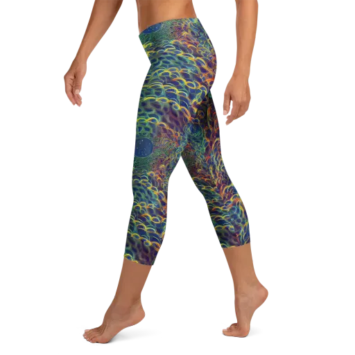 Viridian Flame on a Capri Leggings