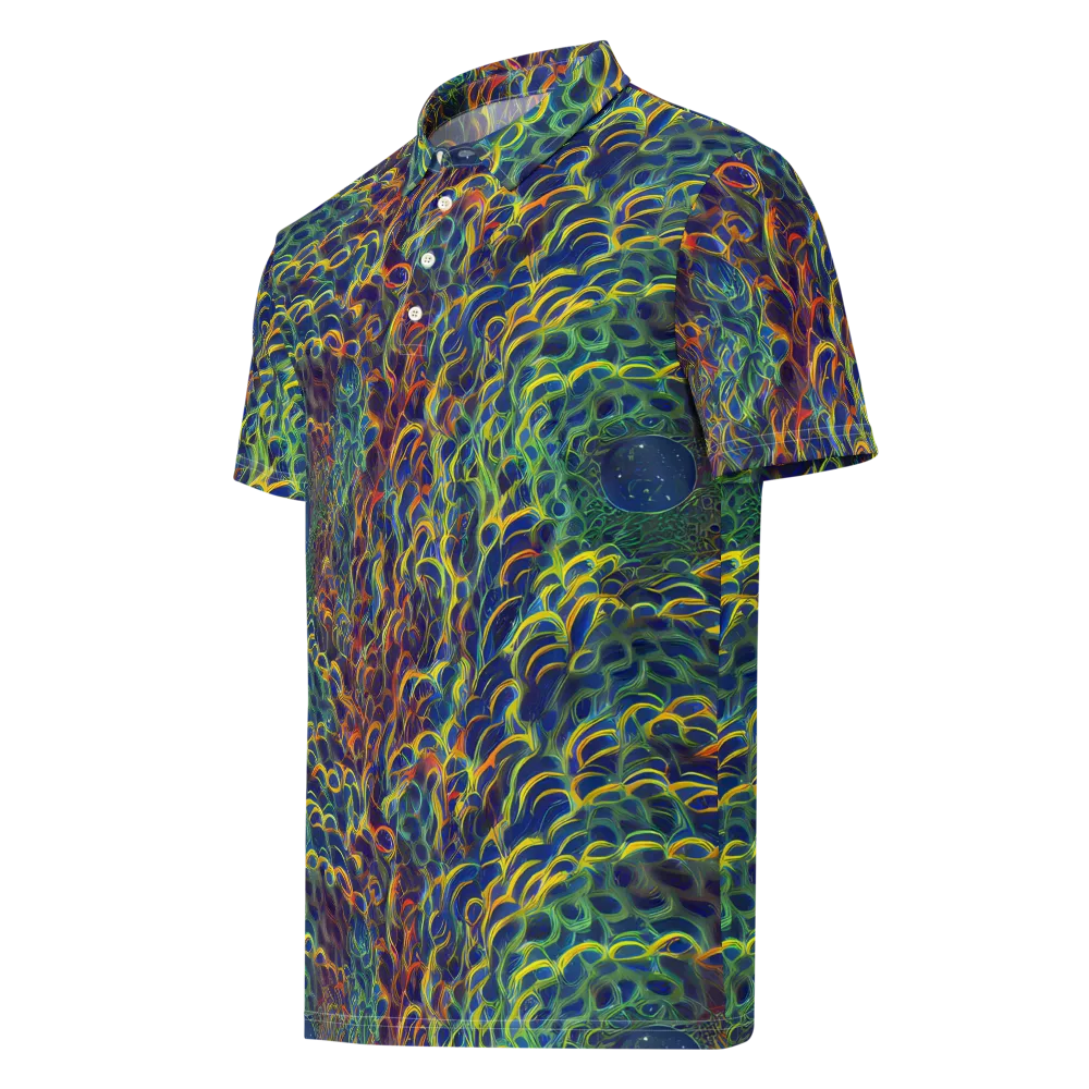 Viridian Flame on Men's Slim Fit Polo Shirt — Left Front