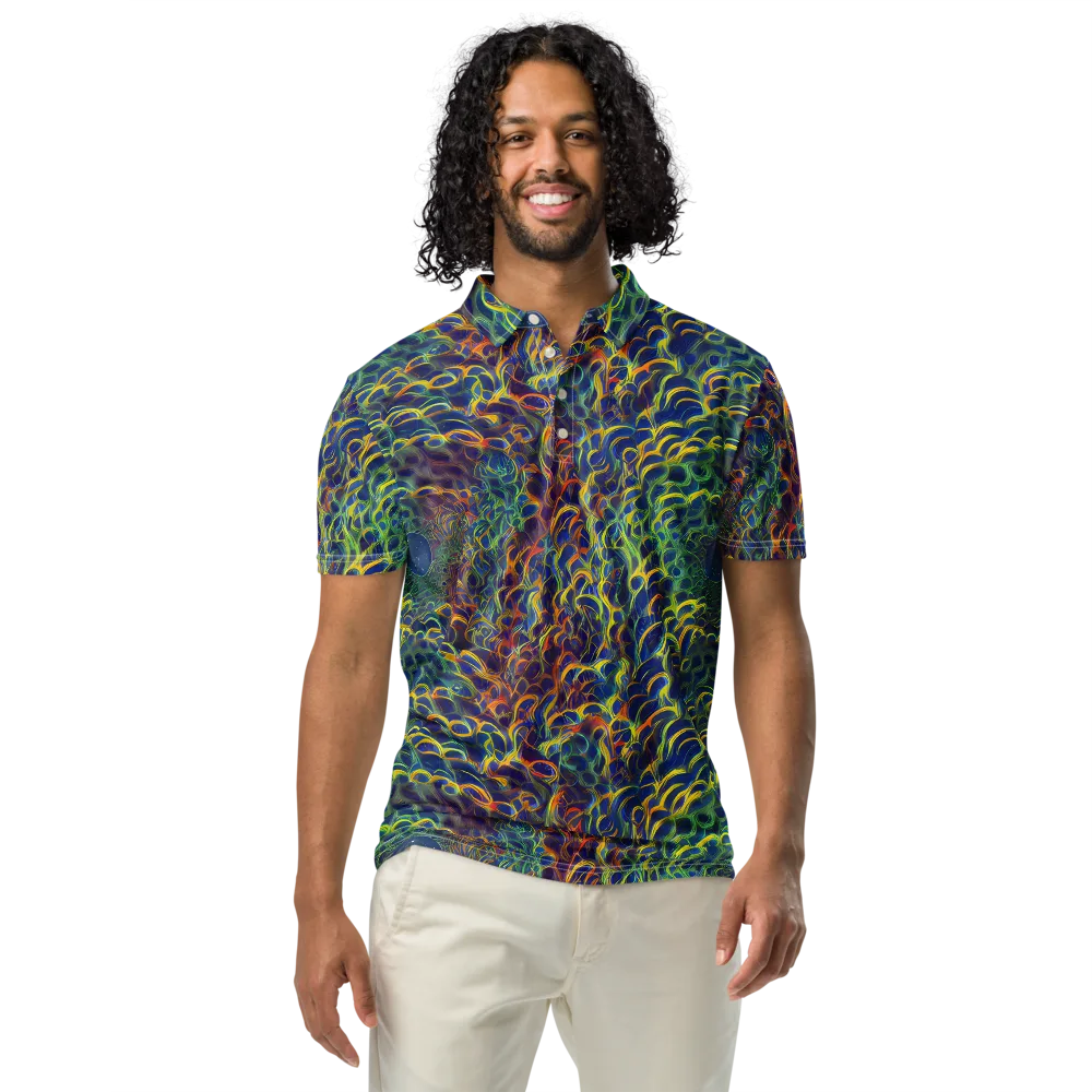Viridian Flame on Men's Slim Fit Polo Shirt — Front
