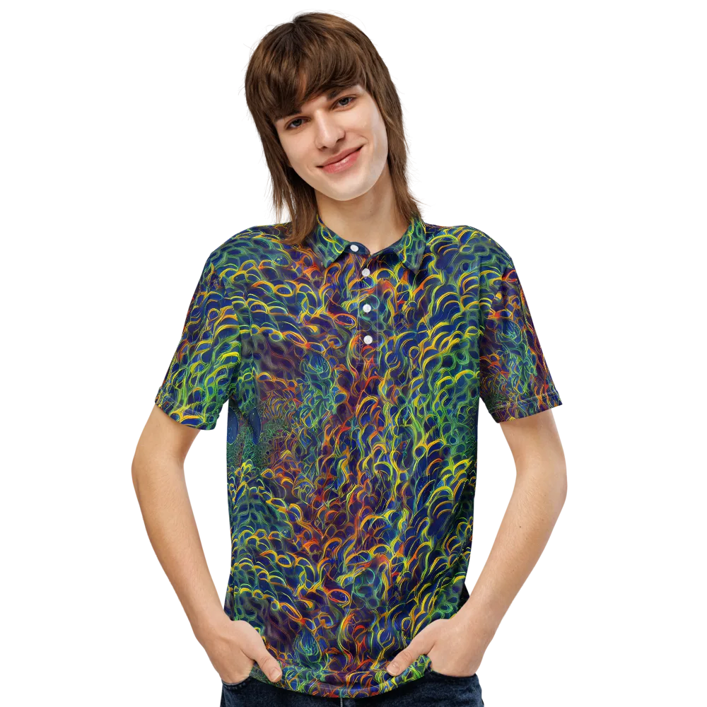 Viridian Flame on Men's Slim Fit Polo Shirt — Front