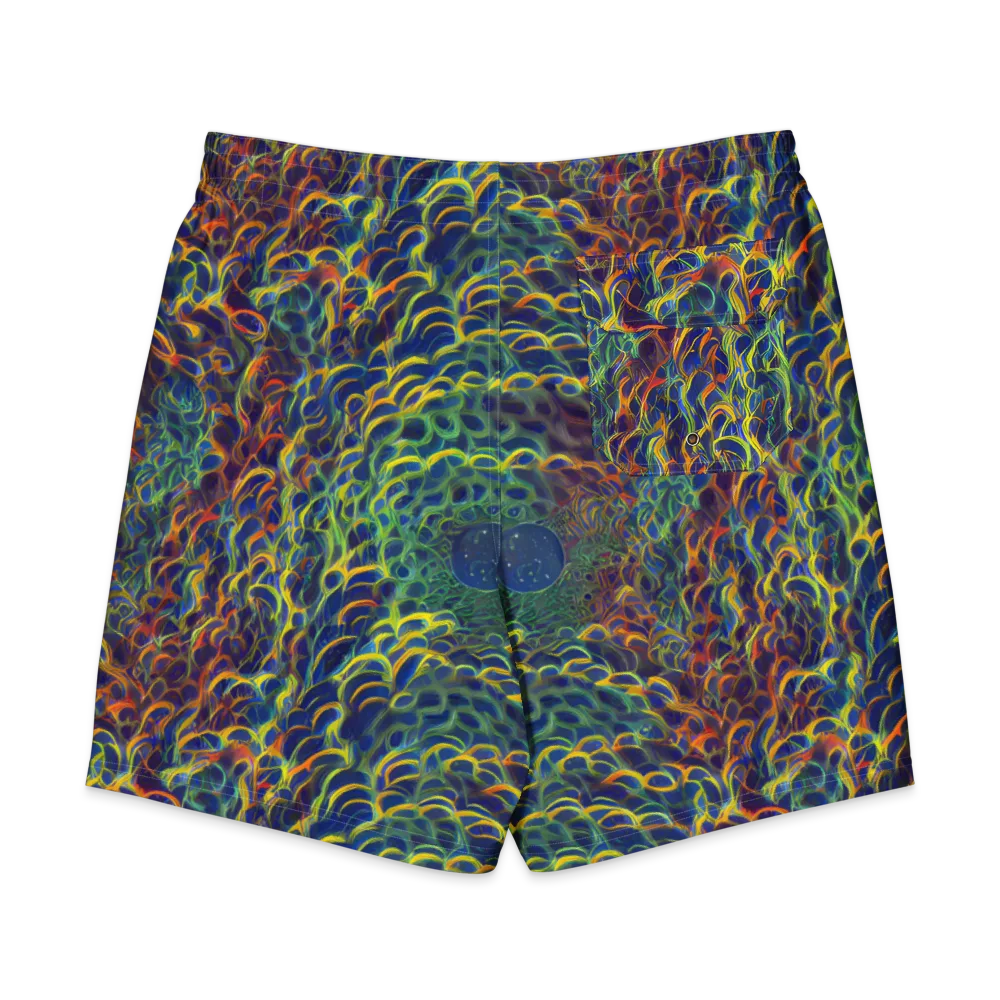 Viridian Flame on Men's Board Shorts — Back