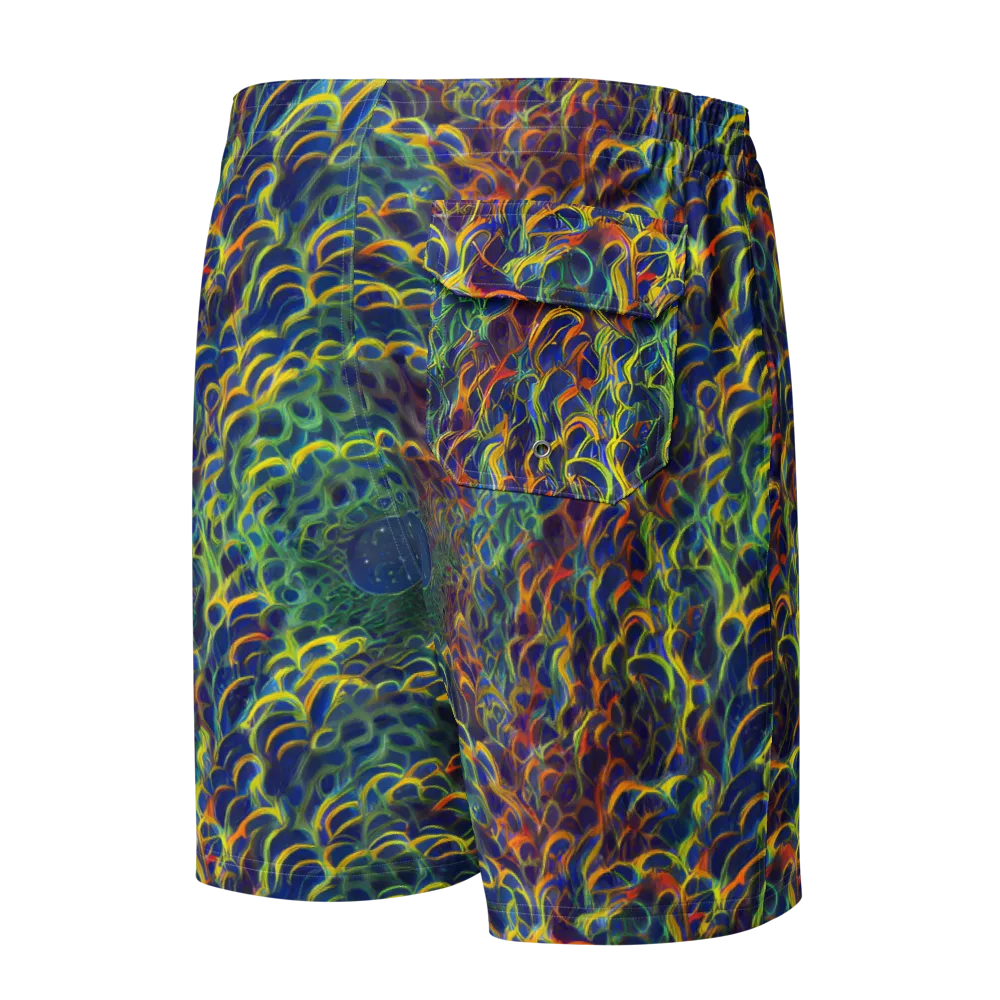 Viridian Flame on Men's Board Shorts — Back