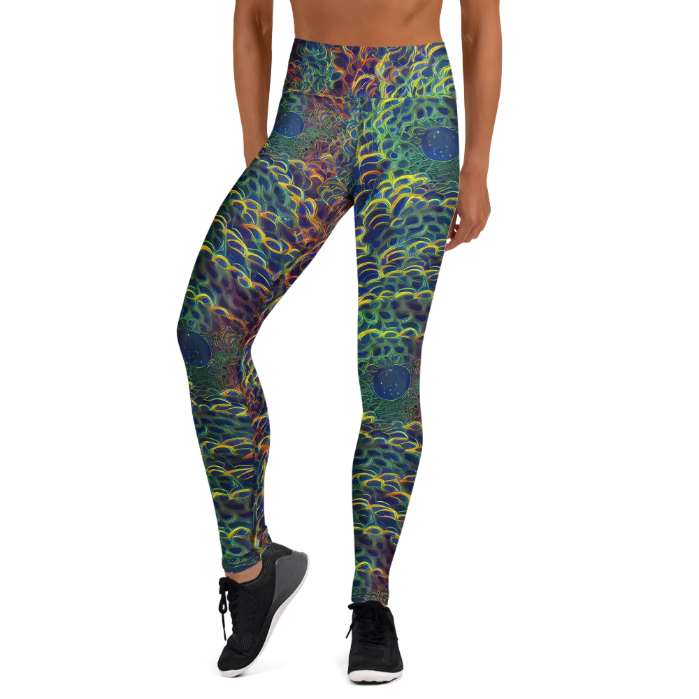 Viridian Flame on Yoga Leggings — Front