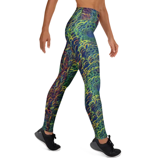 Viridian Flame on a Yoga Leggings