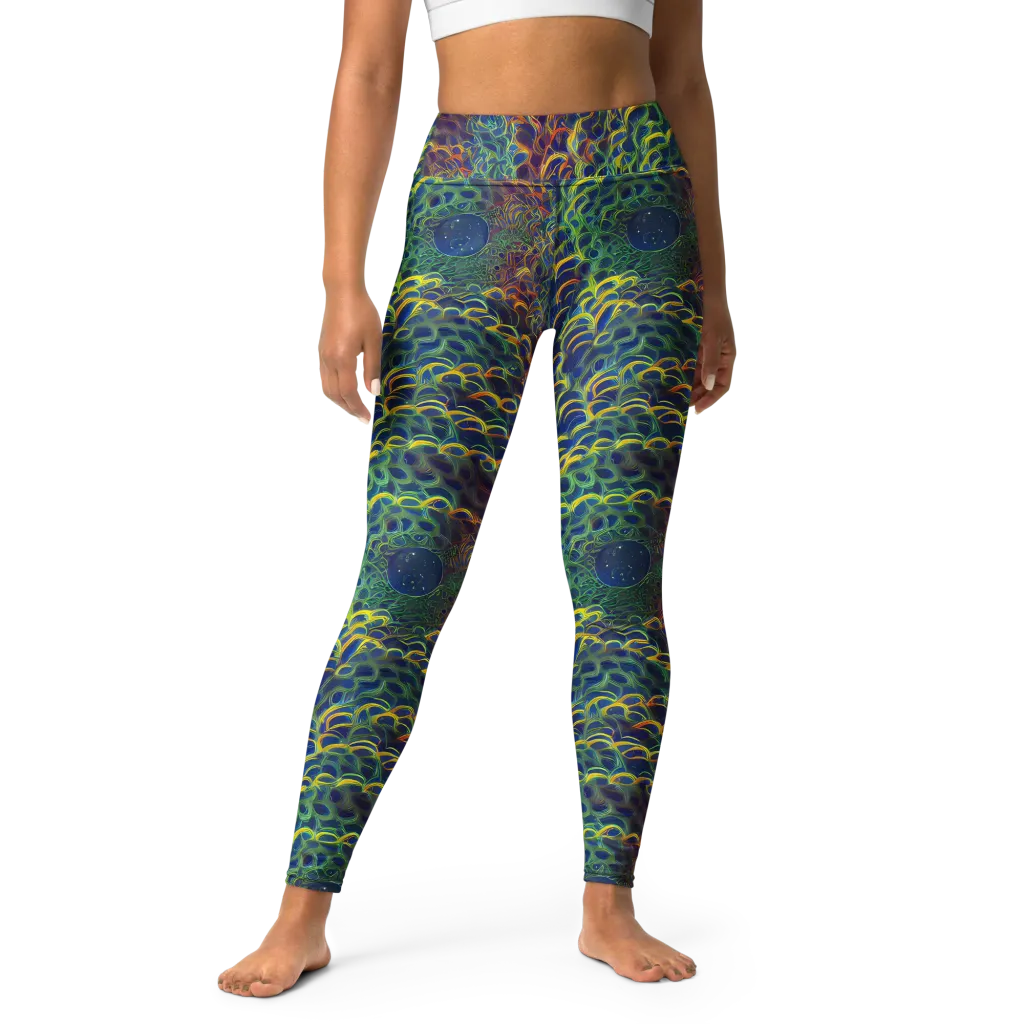 Viridian Flame on Yoga Leggings — Front