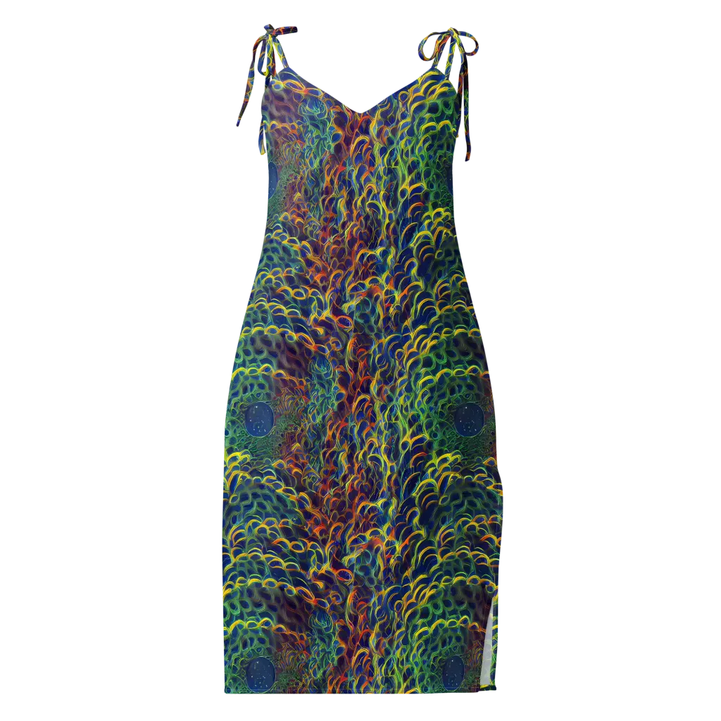 Viridian Flame on Slip Dress — Front