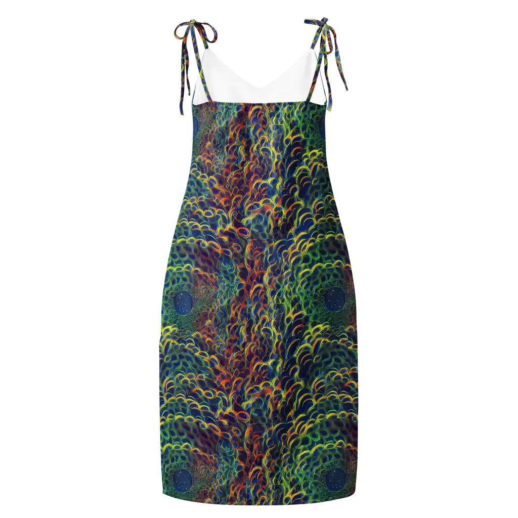 Viridian Flame on Slip Dress — Back