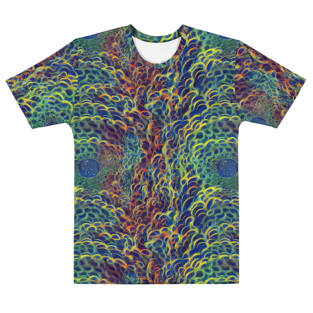 Viridian Flame on Men's Cotton Crew Neck T-Shirt — Front