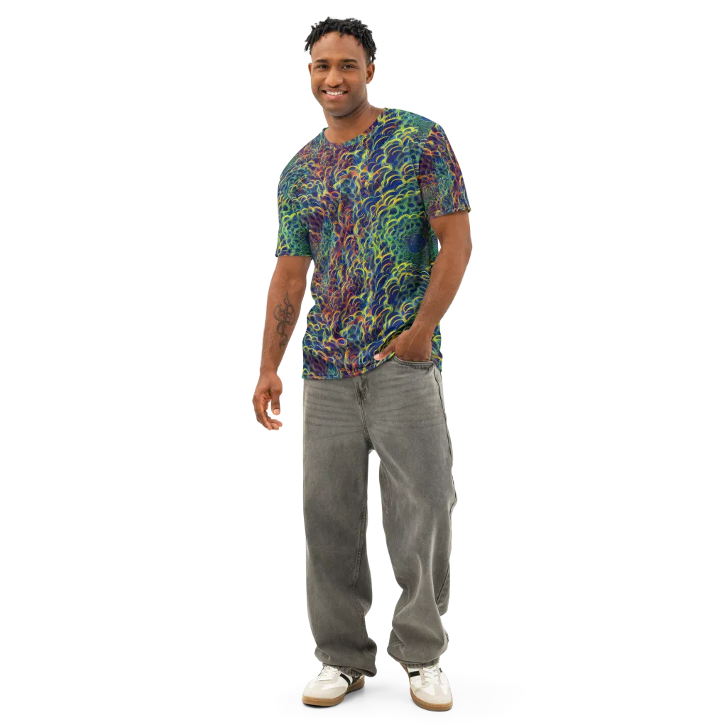 Viridian Flame on Men's Cotton Crew Neck T-Shirt — Front