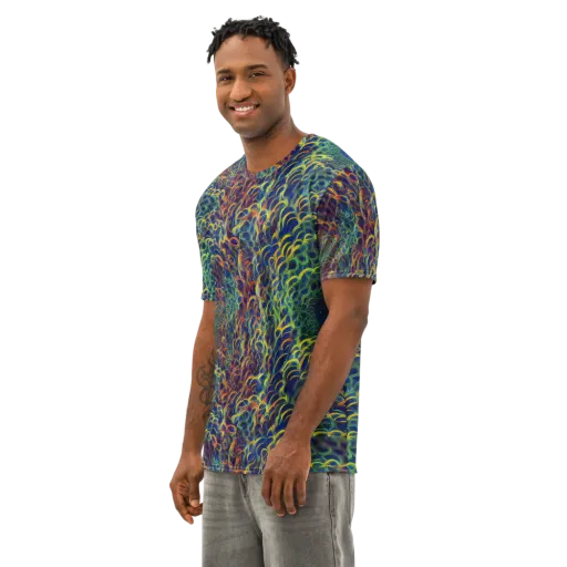 Viridian Flame on a Men's Cotton Crew Neck T-Shirt