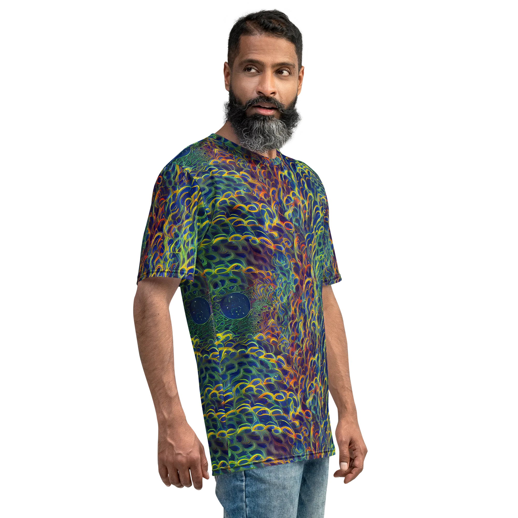 Viridian Flame on Men's Crew Neck T-Shirt — Right
