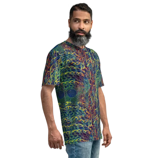 Viridian Flame on a Men's Crew Neck T-Shirt