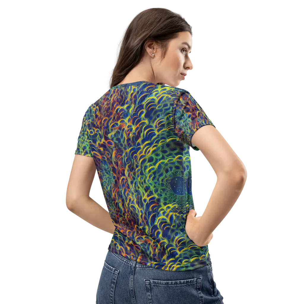 Viridian Flame on Women's Crew Neck T-Shirt — Back