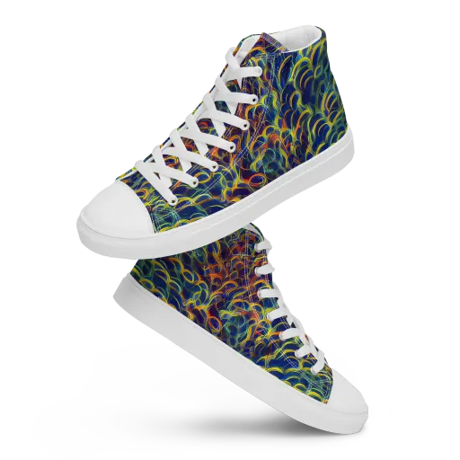 Viridian Flame on a Women's High Top Canvas Shoes