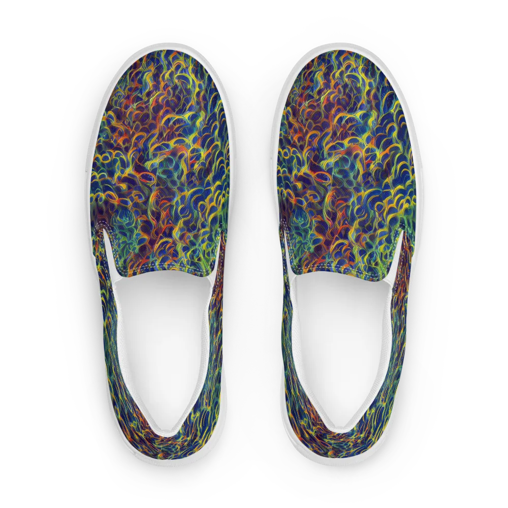 Viridian Flame on Men's Slip-On Canvas Shoes — Front